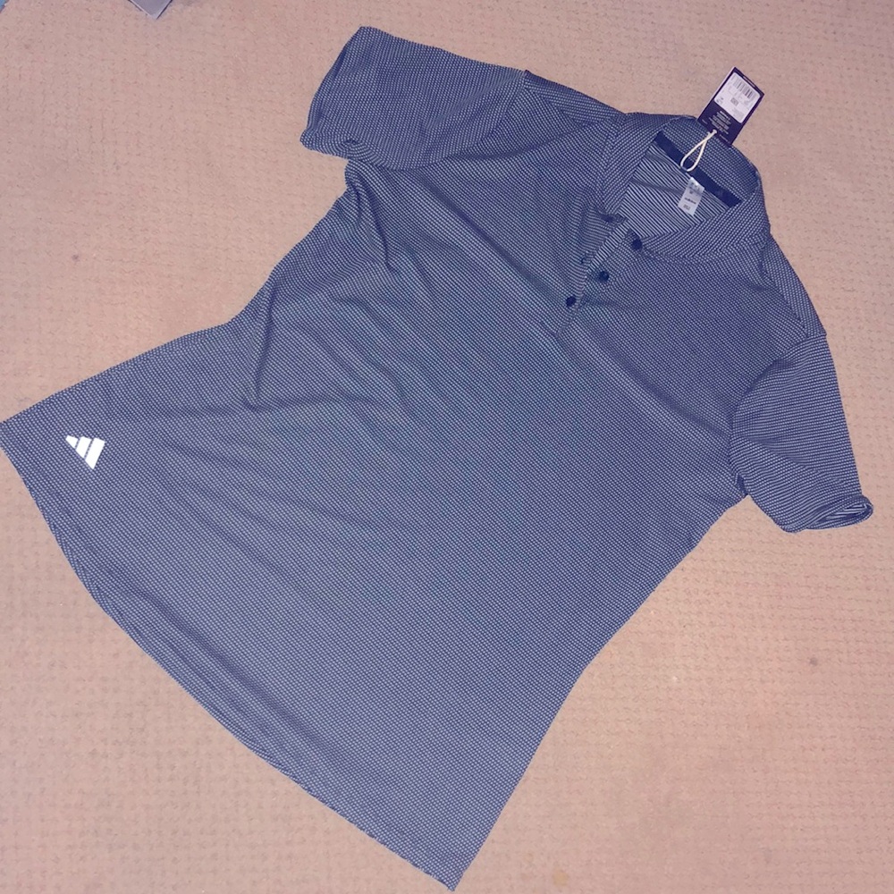 ADIDAS (M) Black / white polo t shirt short sleeves